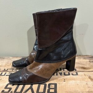 Vintage square toe booties